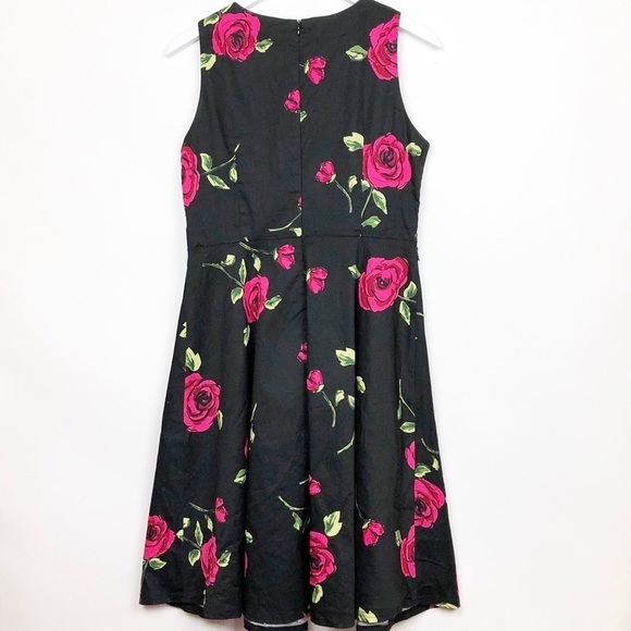 Homeyee Floral Cocktail Black MIDI Dress Large - Picture 11 of 11